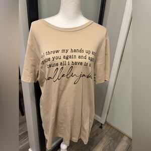 New With Tags…Boutique…”I Throw My Hands Up….Hallelujah” T-Shirt…Size Large
